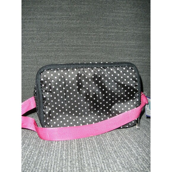 NEW (LOT X 2) INSULATED COOLER BAGS, STRAP, BLACK POLKA DOTS (8.5" X 5" X 6.5") - Picture 4 of 7